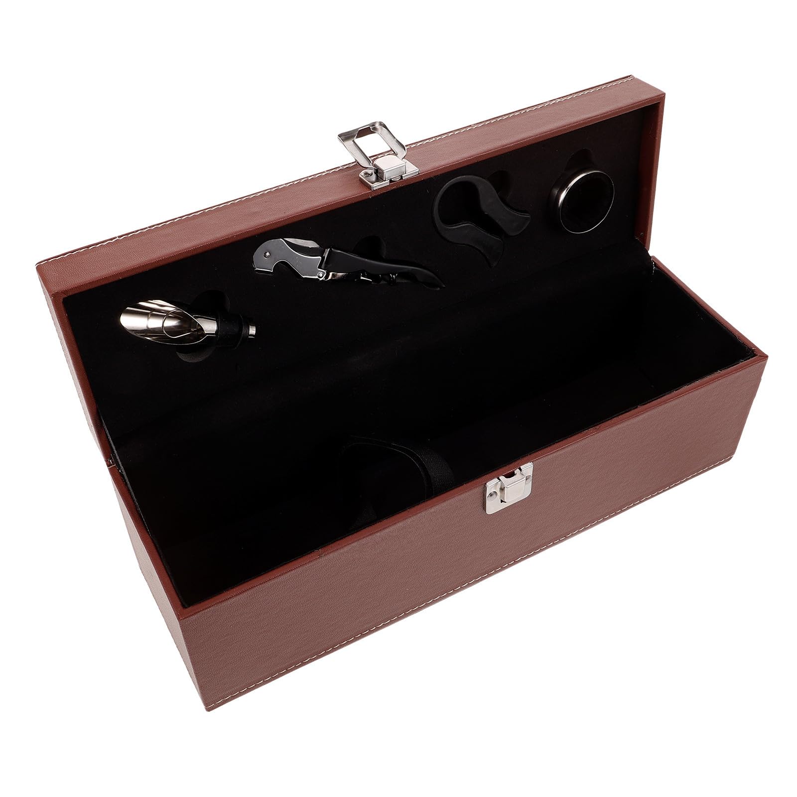 Boîte pour bouteille de vin en PU marron : finis les chocs pendant les transports !