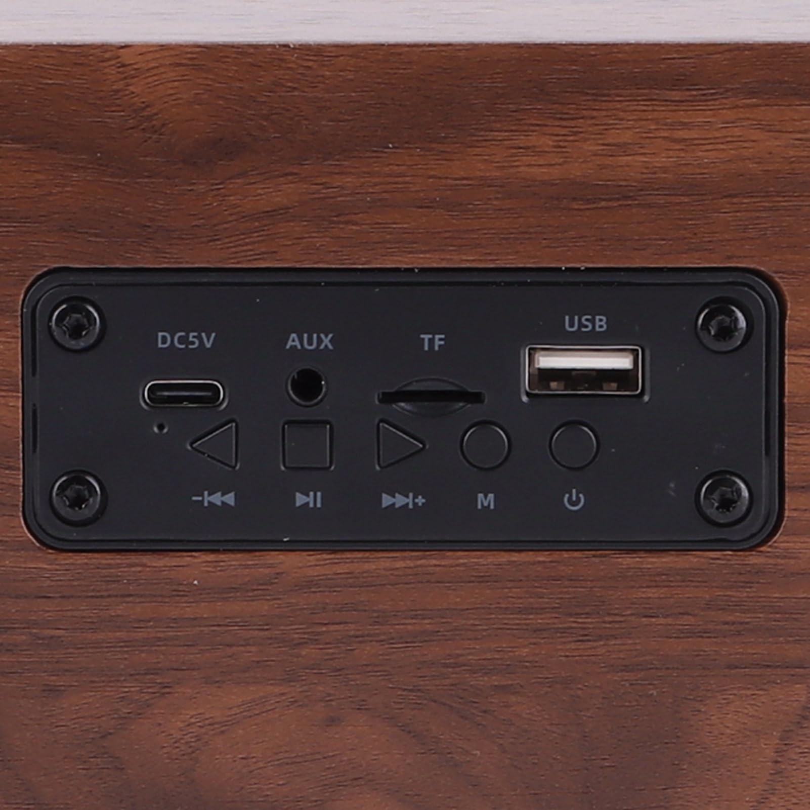 TOPINCN Altavoz Bluetooth de Madera de con Función FM y Despertador para Dormitorio u Oficina