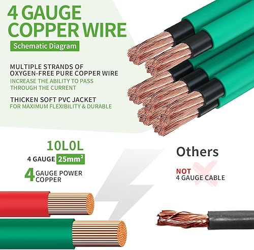 Miniatura 3 de 10L0L Cables de batería para carrito de golf, se adapta a EZGo TXT 1994 en adelante para baterías de carrito de golf de 36 y 48 voltios, juego de