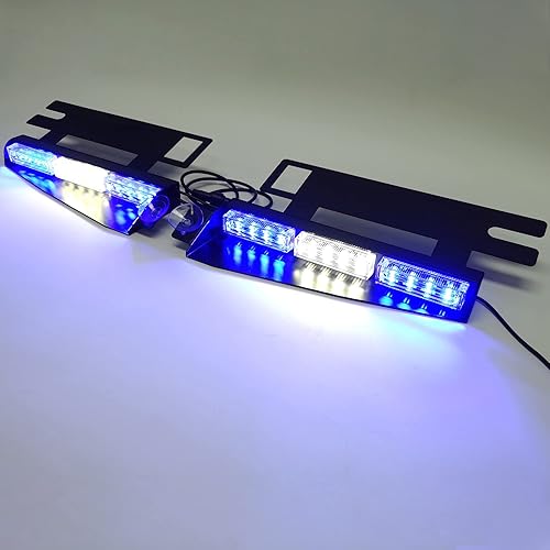 Miniatura 2 de CFLMYYXGS Barra de luz LED de 2 a 12 luces LED para coche y camión, barra de luz de advertencia estroboscópica exclusiva con visera dividida (3 W,