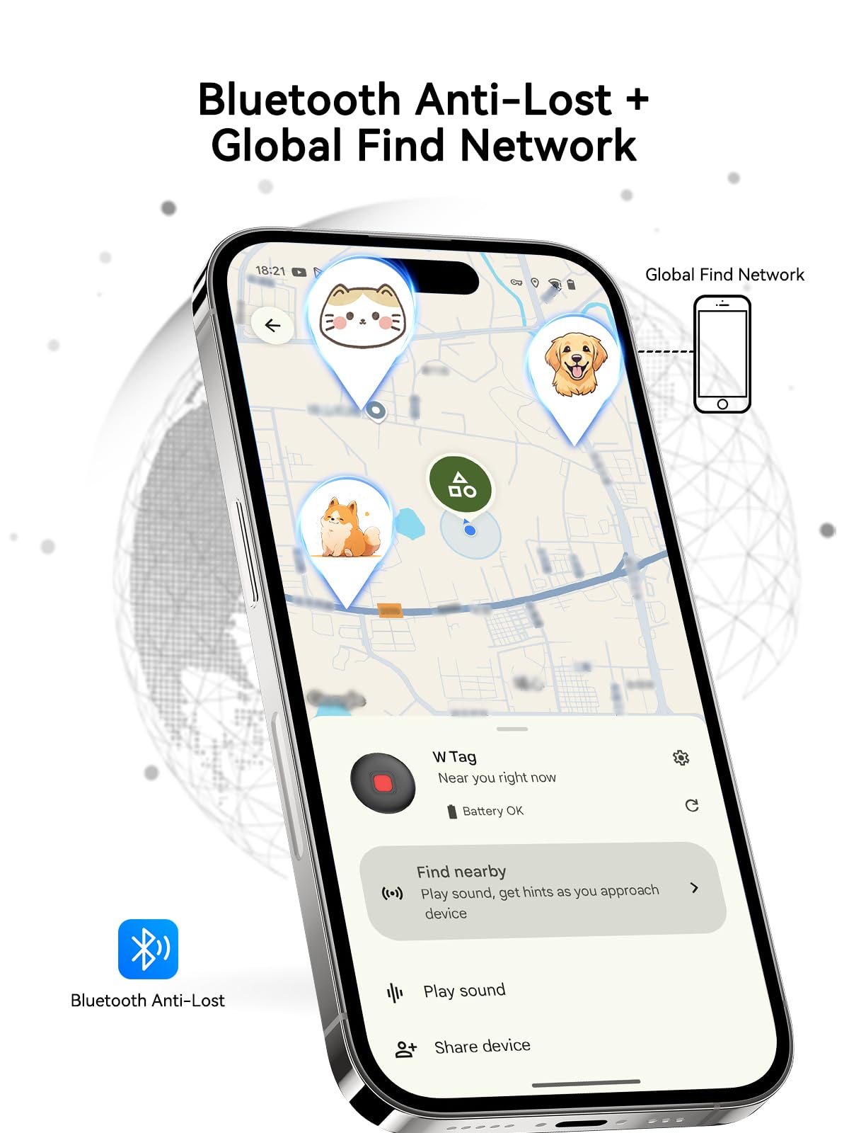 Confezione da 4 etichette smart tracker, cercatore di oggetti e chiavi Bluetooth, funziona con Apple Find My e Android Find Hub, dispositivo anti-smarrimento impermeabile IP67 con custodie