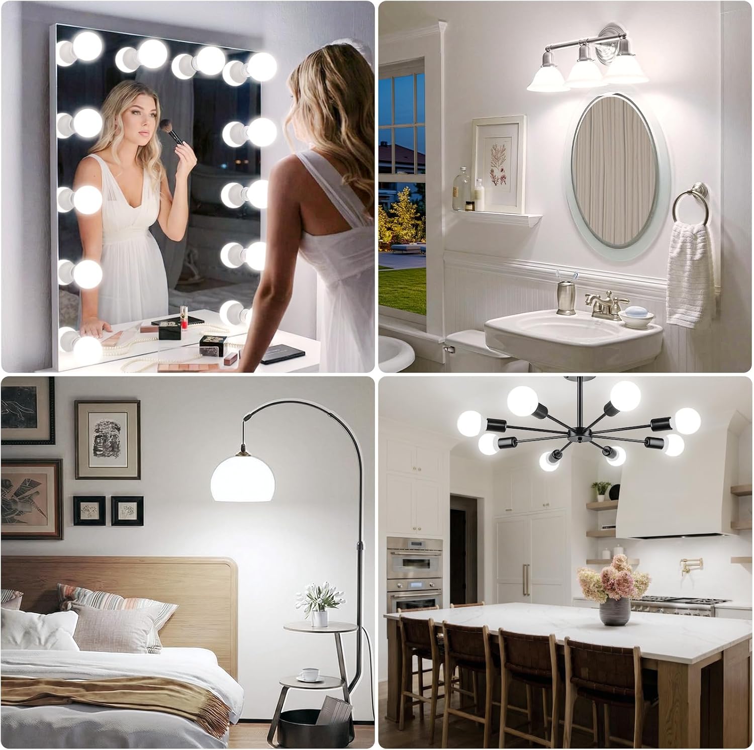 Brightever G25 LED Light Bulbs, 5W Vanity Light Bulbs for Bathroom, 60W Equivalent 5000K Daylight White Round Light Bulb, E26 Base, 600LM, Globe Light Bulbs Non-Dimmable, 12-Pack