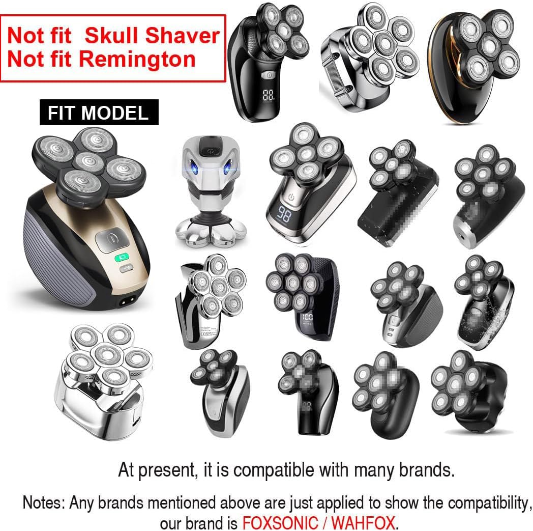 WAHFOX Universal 3 Pcs 5 Blades Shaver Heads for Head shaver and Other Brands Head Shaver, Black+gold - Image 3