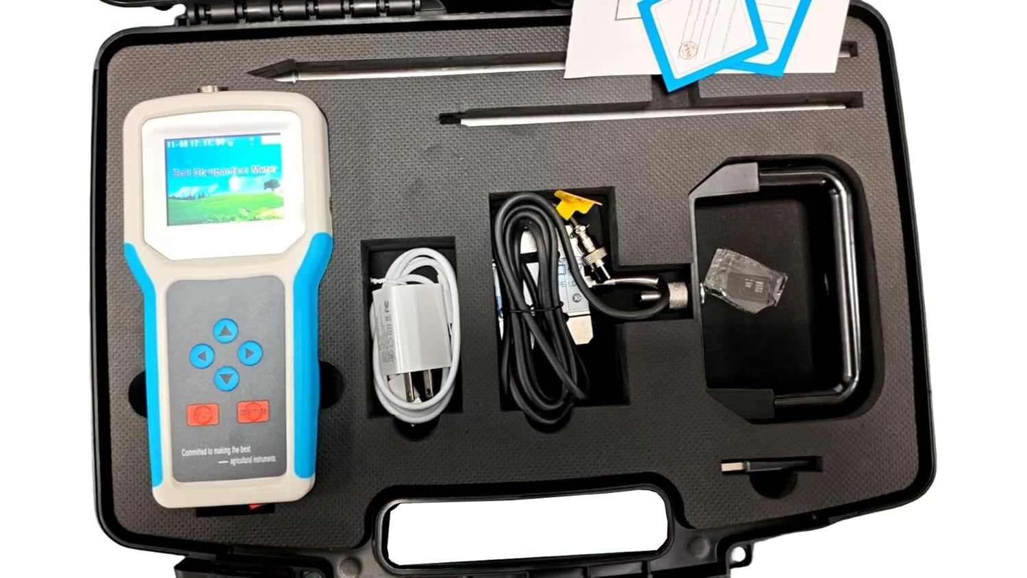 Soil Compaction Tester Penetrometer with Split Probe Measuring Depth 50cm Range 0-100kg Accuracy 0.1% F.S GPS Location GPRS/2G/4G Upload Function Auto Storage