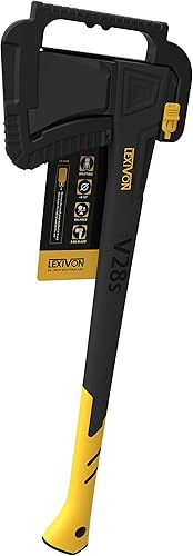 Vista 20 de LEXIVON V28 - Hacha de corte de 28 pulgadas, mango compuesto de fibra de vidrio ligero y agarre ergonómico TPR Funda protectora de transporte
