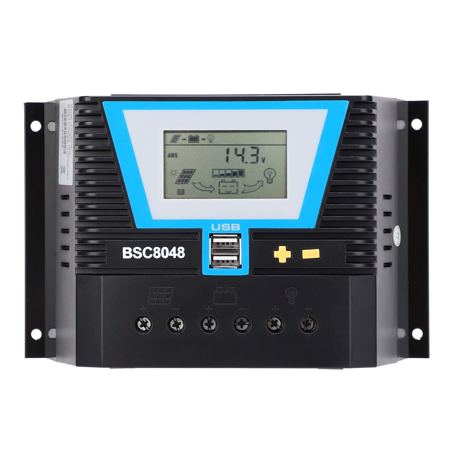 Regolatore di Carica Solare Regolatore Solare Impermeabile Regolatore del Pannello Solare BSC8048 80A 12V/24V/36V/48V Controllo di Carica