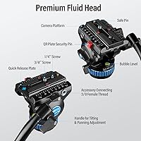 Vista 5 de SIRUI Trípode de Video AM-15S, trípode de servicio pesado con cabezal fluido para cámaras, esparcidor de nivel medio, placa de liberación rápida