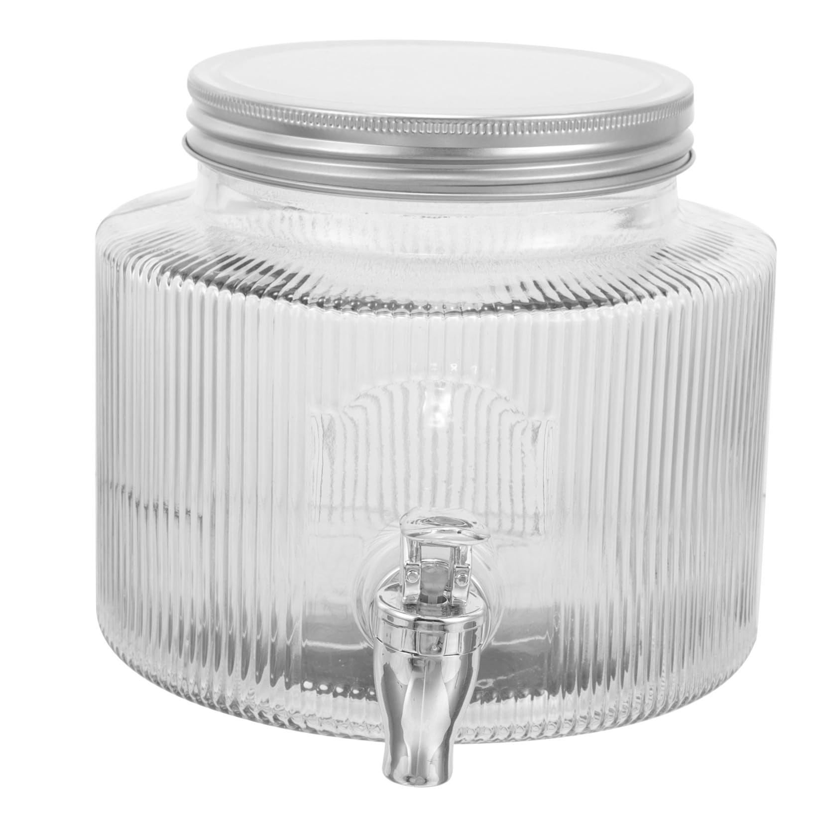Glas Getränkespender mit Zapfhahn, 2, 8 L, Weiß aus Glas