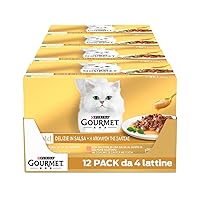 GOURMET Gold - Cibo Umido Gatto Adulto, Delizie in Salsa con Salmone e Tonno. 48 Lattine da 85 g