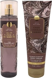 Cozy Vanilla Bourbon Bath Body 2-Piece Bundle | Ultimate Hydration Body Cream and Fine Fragrance Mist ( New Packaging)