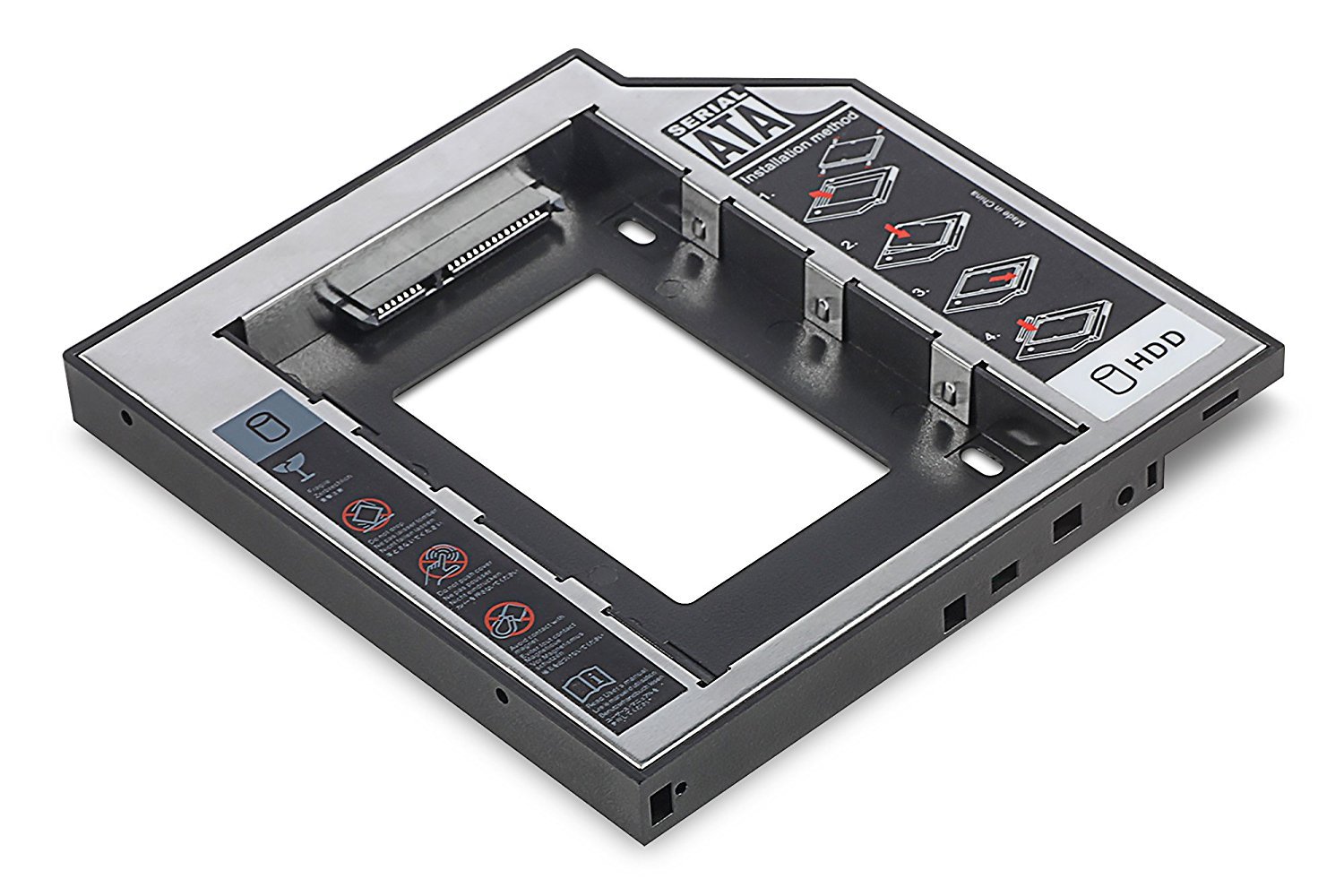 DIGITUS Bastidor de Montaje SSD/HDD para bahía de Unidad de CD/DVD/BLU-Ray - para portátiles - SSD/HDD de 2,5" - SATA a SATA III - 12,7 mm de Altura - 6 Gbit/s