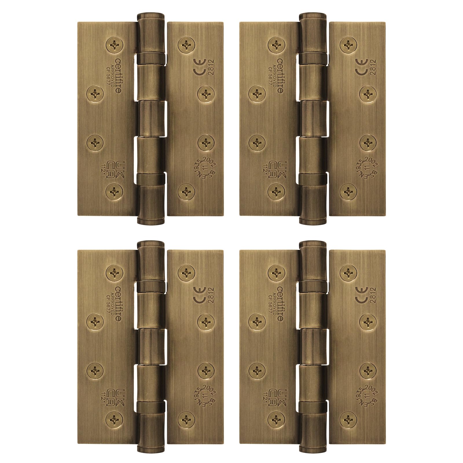 EAI Bronze Door Hinges | 4 Inch / 102mm Florentine Bronze Internal Fire Door Hinges | 2 Pairs