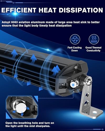 Miniatura 5 de CO LIGHT Barra de luz LED curvada de una sola fila de 20 pulgadas  Lente de proyector 6D  Haz combinado de punto e inundación  Luz de conducción