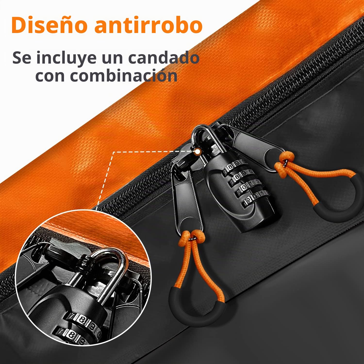 Bolsa para portaequipajes con Enganche, 566 l, 100% Impermeable, para Bandeja de Carga (150 x 61 x 61 cm), con 6 Correas reforzadas y candado, para vehículos con Cesta de Remolque de Acero (Grande)