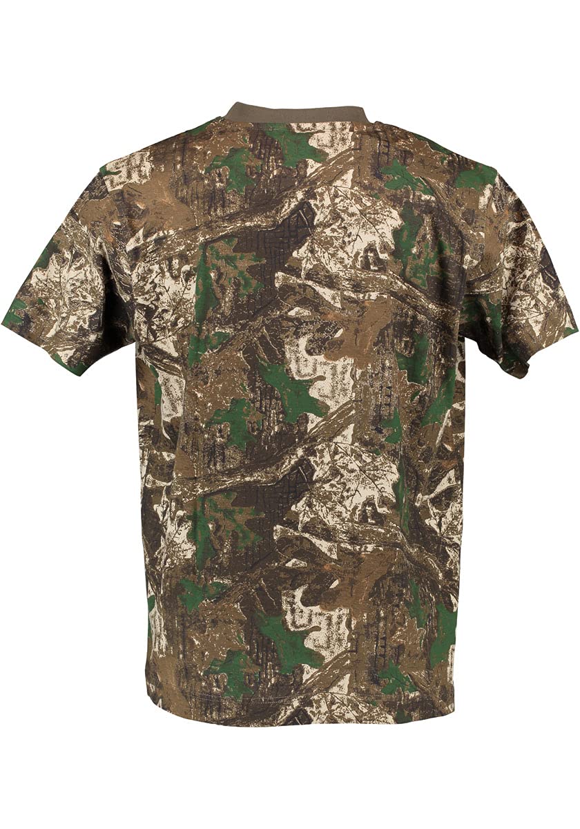 OS Trachten Camiseta en pack doble (2 unidades) de camuflaje / verde oliva sin diseño de camuflaje y color verde oliva
