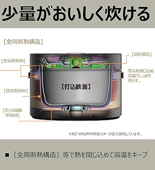 Amazon | 日立 炊飯器 4合 IH式 おひつ御膳 打込鉄釜 RZ-WS4M R