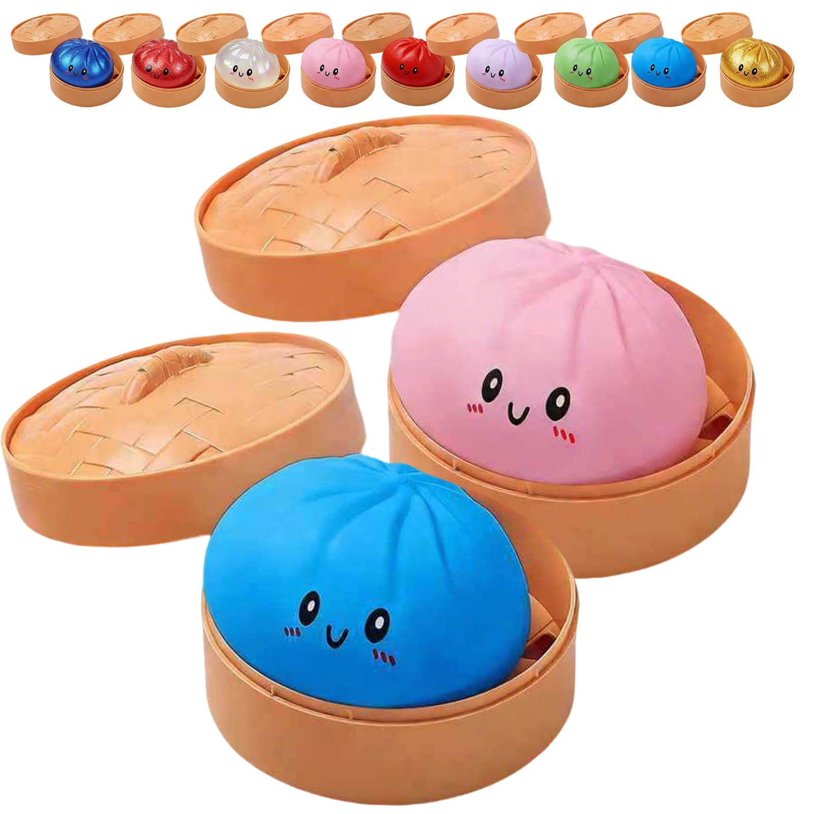 Glitter Dumpling, Glitter Dumpling Squishy with Box, Dumplings Sensory Squeeze Toy for Stress Relief (White) — view 11