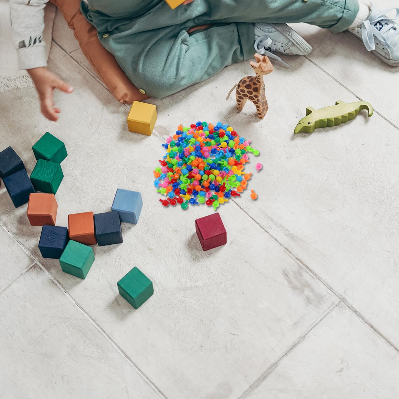BESPORTBLE 592Pcs Mushroom Nail Toys for Kids Creative DIY Pegboard Set including Coloured Plastic Pegs Enhancing Fine Motor Skills and Learning for Preschool Children - Image 3
