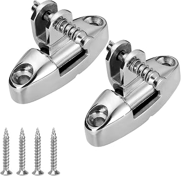 Boat Bimini Top Swivel Deck Hinge with Removable Pin, 180 Degree Adjustable, Solid 316 Stainless Steel, Marine Bimini Top Hardware2 Pieces