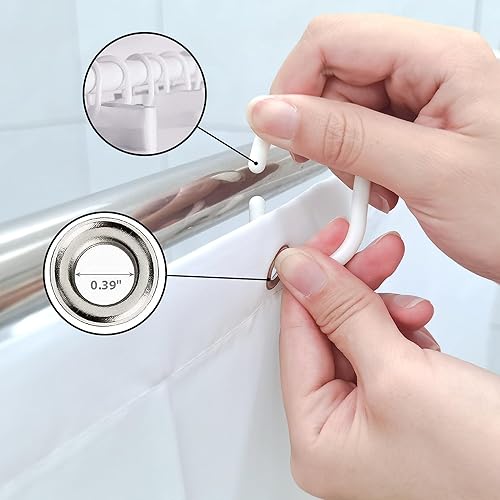 Miniatura 5 de KOMLLEX Cortina de ducha bohemia naranja de mediados de siglo para decoración de baño, 48 pulgadas de ancho x 72 pulgadas de alto, abstracto,