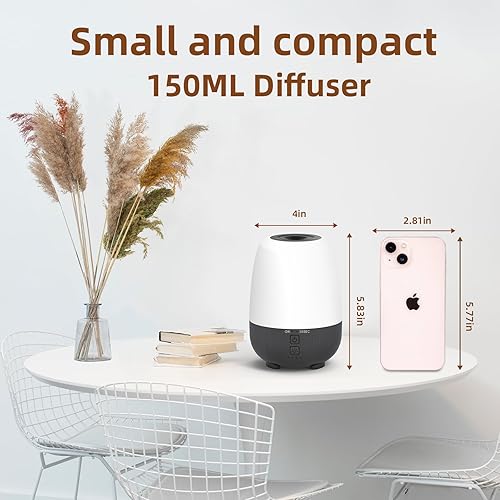 Miniatura 4 de Difusor de aceite esencial recargable de 5.1 fl oz, difusor de aromaterapia inalámbrico portátil, tiempo de funcionamiento de 7 horas con 7 luces