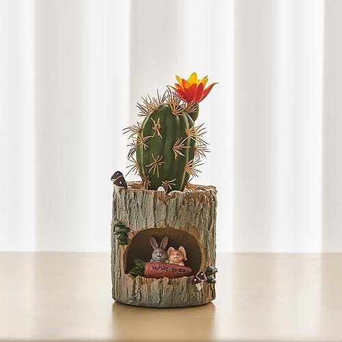 Miniatura 3 de Maceta de oso para cactus  Maceta de animales para plantas de interior y exterior, divertidas macetas para suculentas con agujero de drenaje,