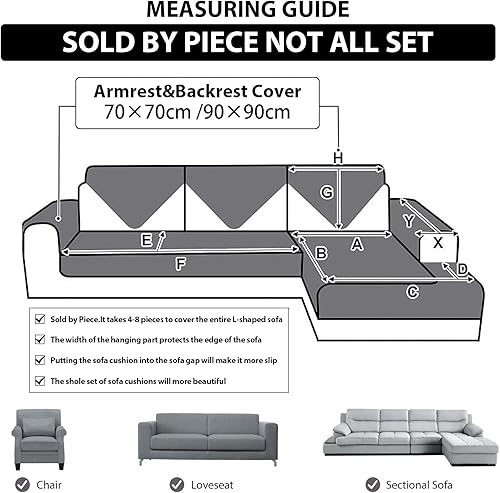 Miniatura 9 de OKYUK Funda de sofá de felpa de conejo, fundas de cojín antideslizantes para sofá, funda de cojín de piel sintética súper suave, fundas de cojín