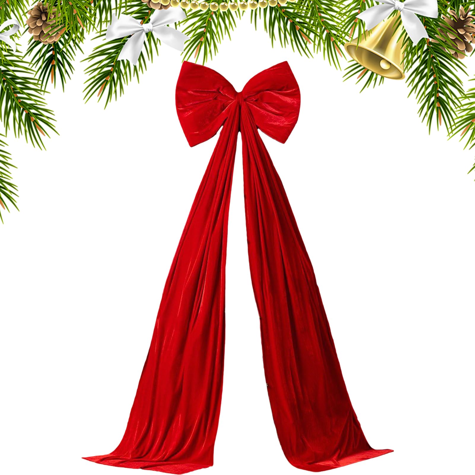 Grandi Fiocchi di Velluto per Albero di Natale 51 x 180 cm Gigante