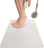 Vista 160 de ENKOSI Alfombra antideslizante para ducha y baño Loofah - Comodidad acolchada suave - Sin ventosas para bañeras lisas o texturizadas - Drenaje