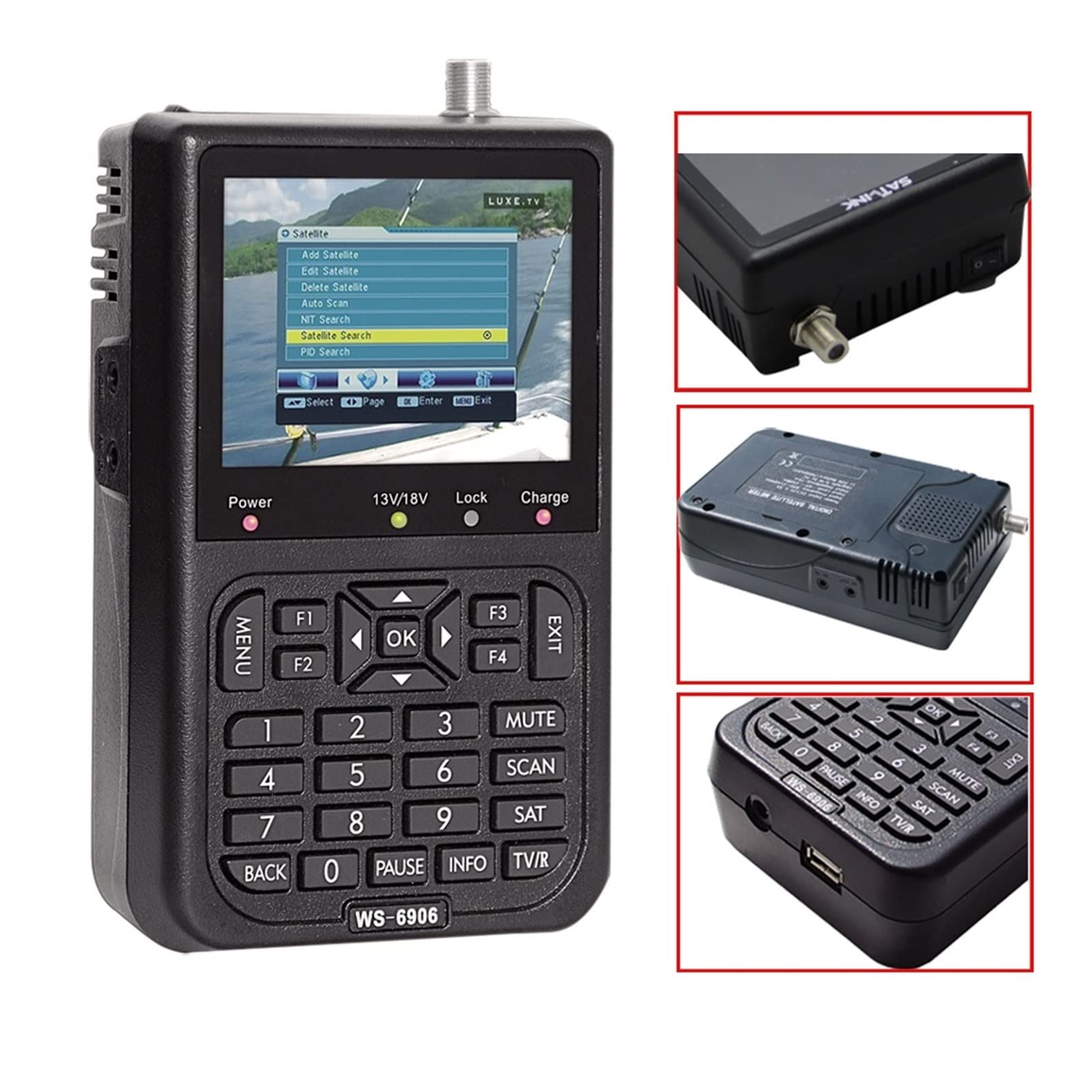 3.5 pollici LCD DVB-S Digital Satellite Finder Meter Finder DVB S Digital Satellite Full FTA Finder WS 6906 WS-6906