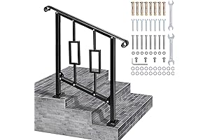 Handrails for Outdoor Steps, Fit 2 or 3 Steps Outdoor Stair Railing,...