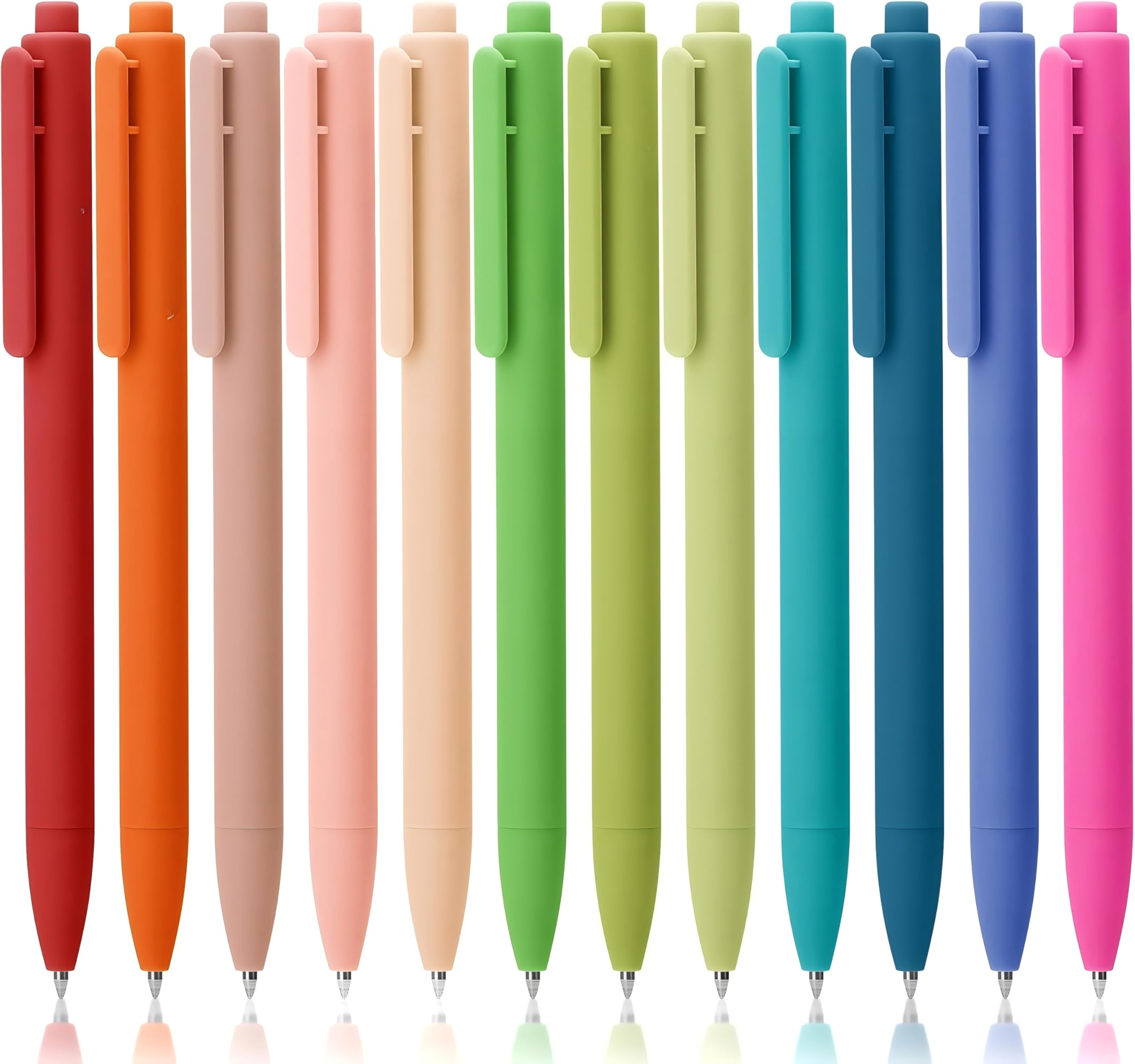 Idrese Retractable Gel Pens, 12 Pack, Black Ink Gel Pens, Pastel Barrels, Gel Pens Fine Point 0.7mm, Retractable Pens, Cute Pens, Gel Ink Pens, Aesthetic Pens for Journaling Fine Tip Pens