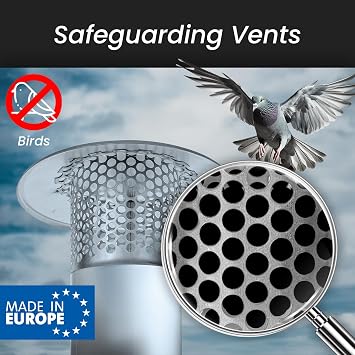 4 Inch Round Roof Rain Cap HVAC Vent Galvanized Steel All Weather Chimney Cap Roof Top Round Roof Vent with Rubber Gasket for Perfect Insulation Vent Cover (4'' Inch)