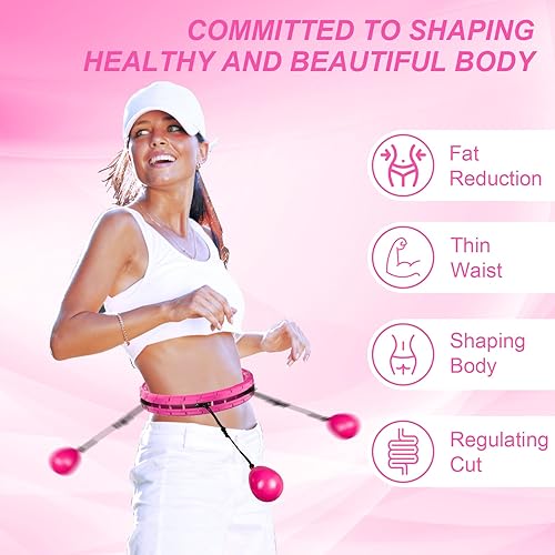 Miniatura 6 de Smart Weighted Fit Hoop for Adults Weight Loss, OPULEXX 24 Sections Detachable Knots, 2 in 1 Adomen Fitness Massage, Suitable for Adults, Women, Men