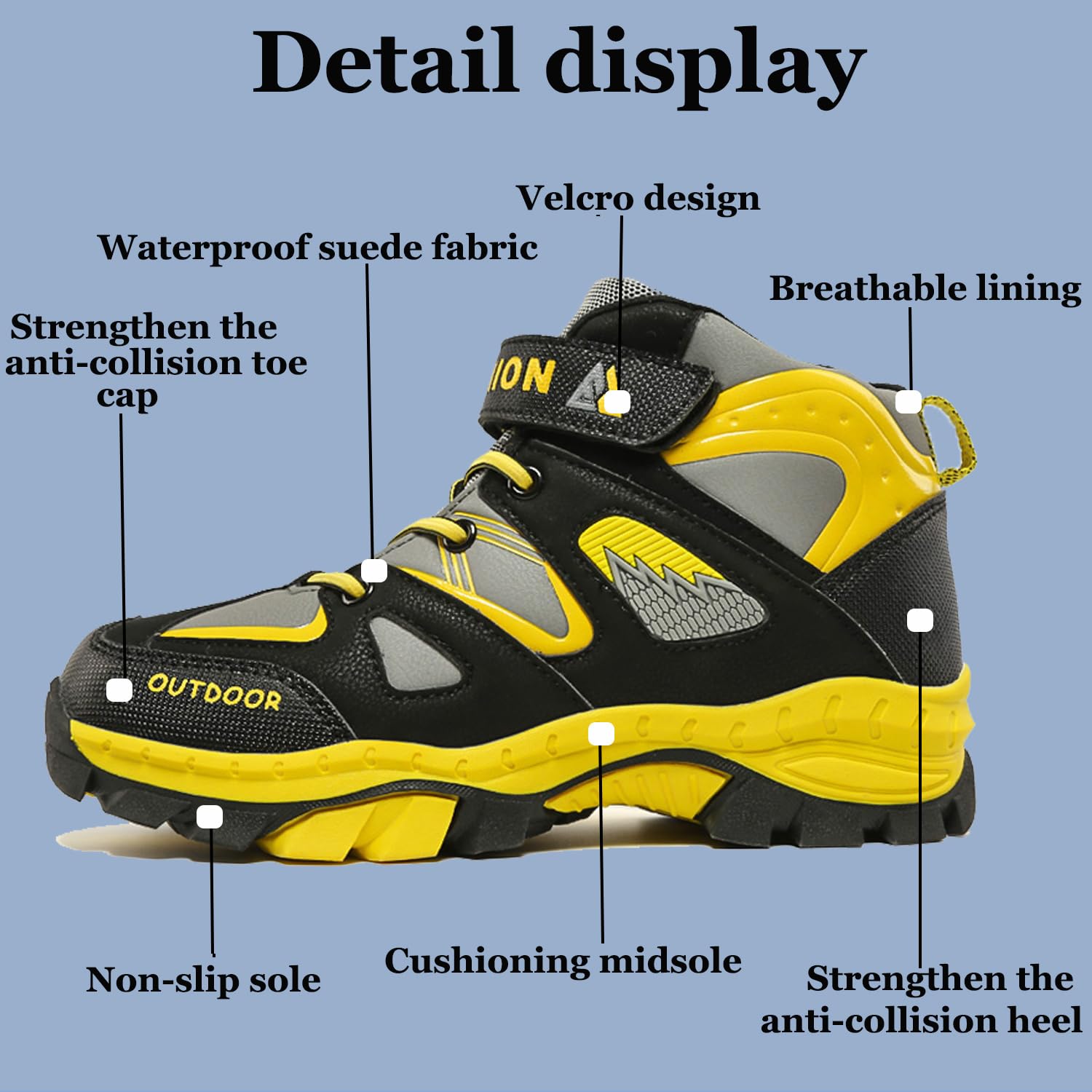 Wanderschuhe Jungen Trekkingschuhe Kinder Wasserdicht Wanderstiefel Sneaker Outdoor rutschfest Walking Schuhe Sportschuhe Laufschuhe Gr.31-40