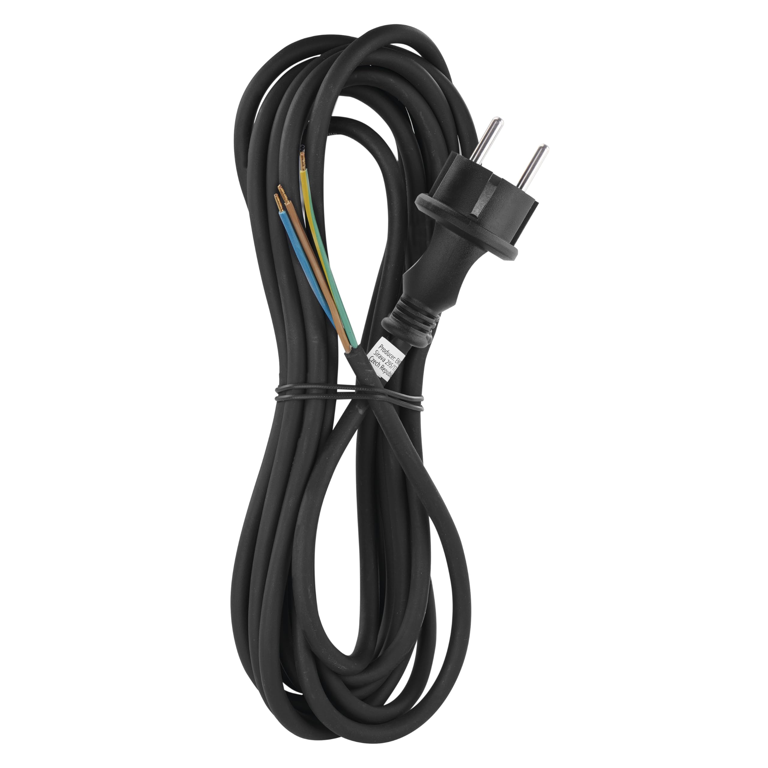 EMOS Cavo di collegamento in gomma 5 m, cavo di alimentazione, cavo di collegamento per carico meccanico medio, cavo di collegamento Schuko, 3 x 1,​0 mm2, gomma H05RN-​F/​neoprene, nero