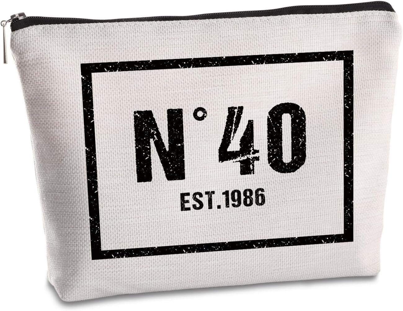 40 Year Old Birthday Gifts for Women Makeup Bag 40th Birthday Decorations for Her Mom Friends Sister Travel Zipper Pouch 1986 Happy 40th Birthday Gifts Cosmetic Bag