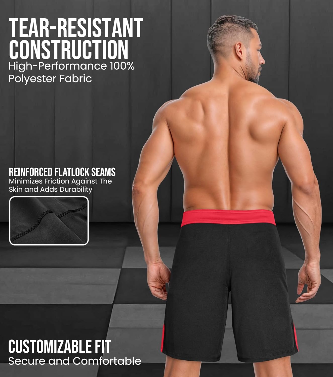 Exxact Sports MMA Shorts, IBJJF Ranked No Gi BJJ Jiu Jitsu Shorts for Men, Boxing, Cross Training & Grappling Shorts - Image 3