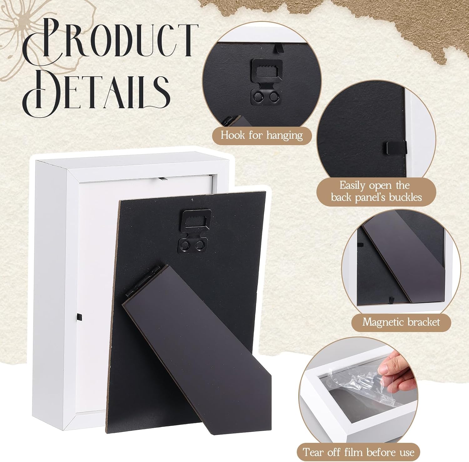 8 Pcs Small Magnetic Shadow Box Frames Display Case