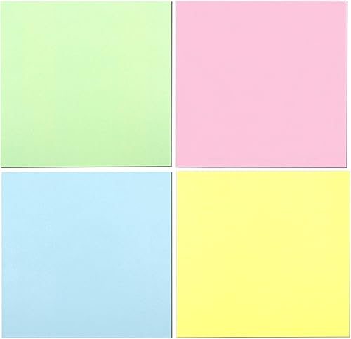 Vista 3 de 4A 4A BP 1111-Px4 - Bloc grande pegajoso, 11 x 11 pulgadas, tamaño grande, amarillo pastel, azul, rosa, verde, notas autoadhesivas, 30 hojasbloc, 4