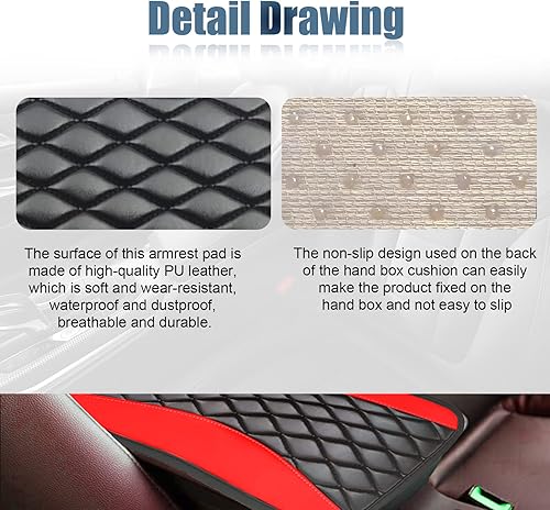 Miniatura 38 de Funda universal de cuero impermeable para consola central de automóvil, protector de caja de asiento para reposabrazos, accesorios de decoración