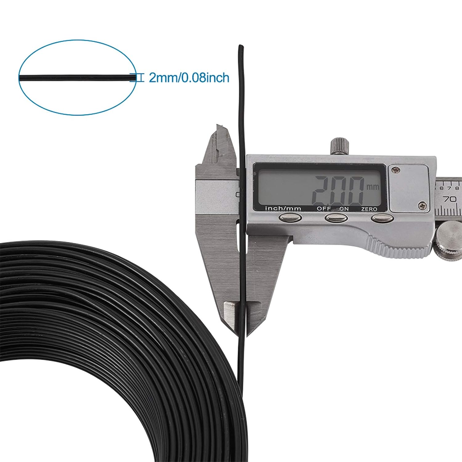 Craftdady 180 Feet Black Aluminum Wire 12 Gauge Bendable Metal Craft Wire 2mm Flexible Sculpting Wire for Doll Skeleton Gem Wrapping Jewelry Making