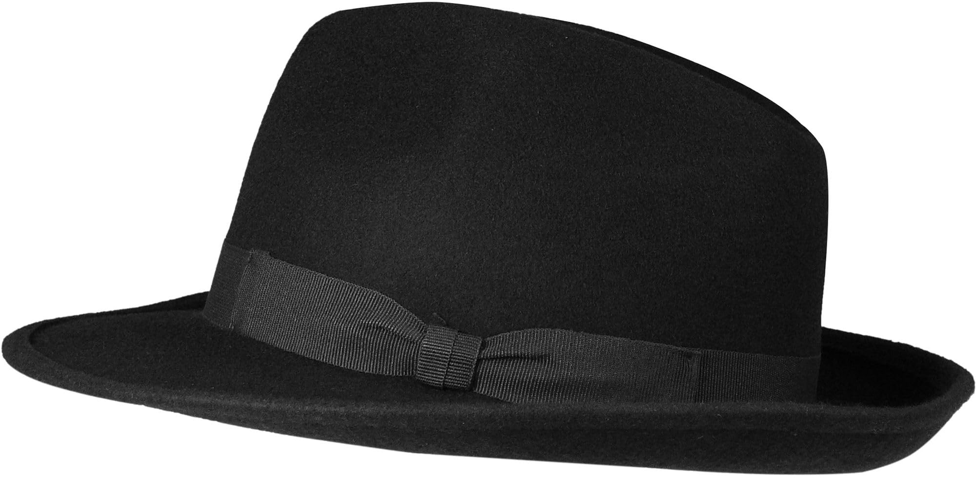 Schwarzer Wollhut in klassischer Bogart Form