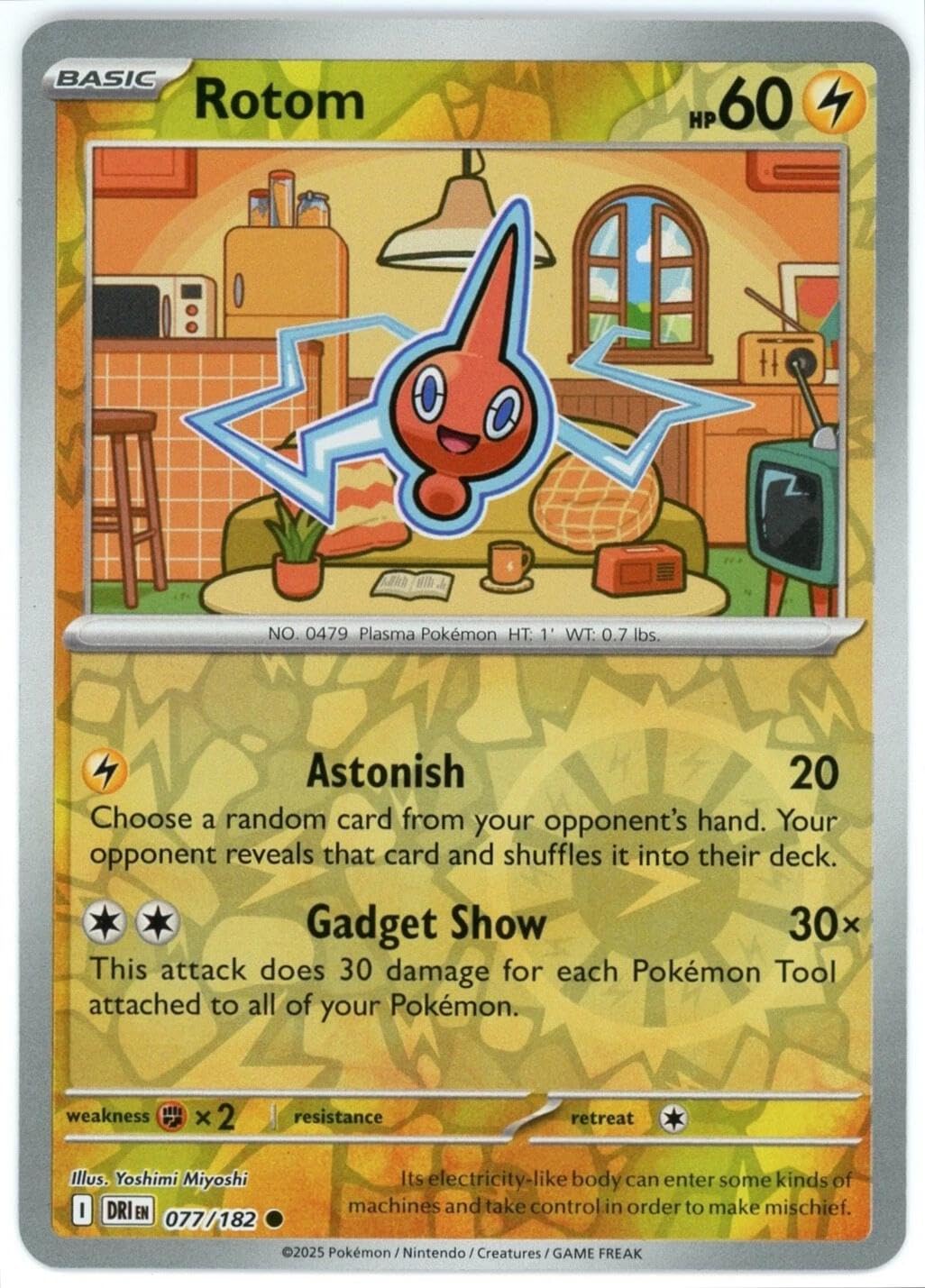 Pokemon - Rotom 077 182 - Destined Rivals - Reverse Foil - Single Card