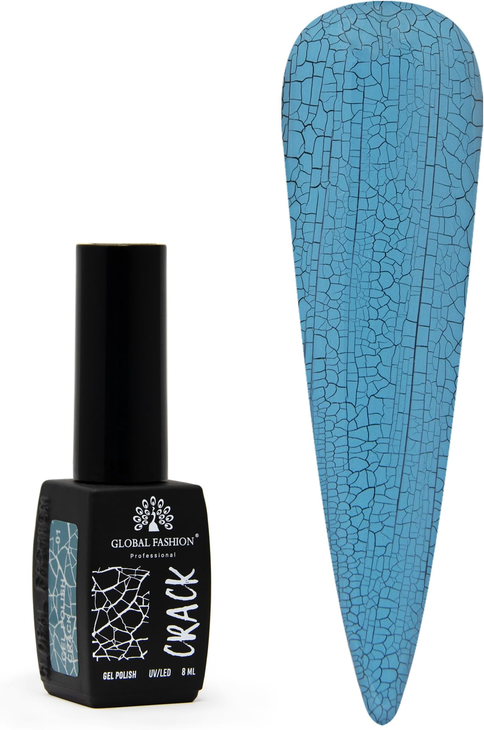 Crackle Gel Nail Polish -12 Colors 8ml, Long-Lasting UV/LED Soak Off Gel, Chip-Resistant, Glossy Finish, Cracked Effects,DIY Nail Art, Professional Salon Quality Manicure for Beginners & Home Use (01)