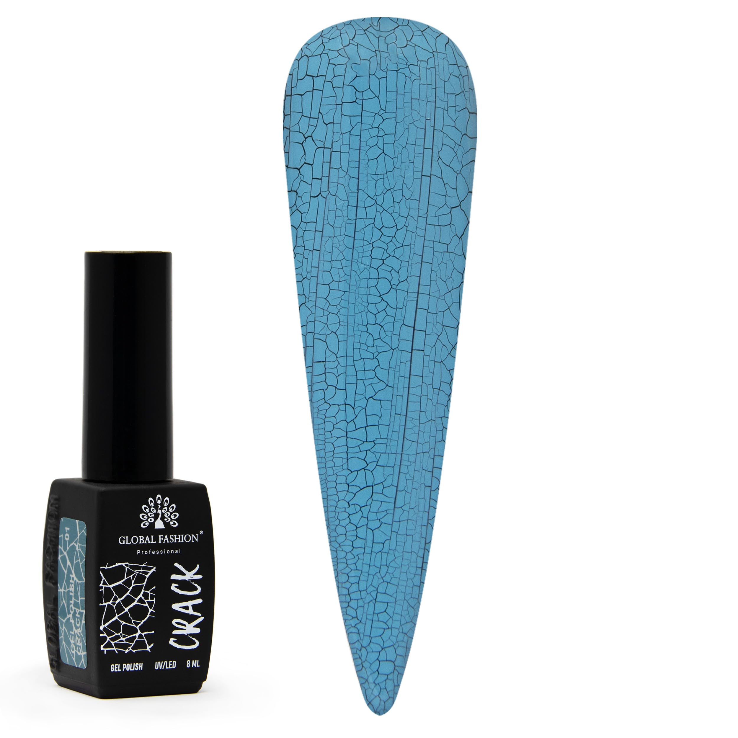 Crackle Gel Nail Polish -12 Colors 8ml, Long-Lasting UV/LED Soak Off Gel, Chip-Resistant, Glossy Finish, Cracked Effects,DIY Nail Art, Professional Salon Quality Manicure for Beginners & Home Use (01)