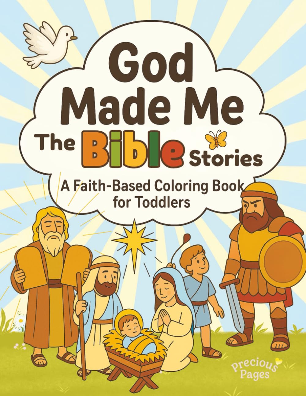 God Made Me: A Bible Stories Coloring Adventure: 30 Beloved Bible Stories with Bonus Mazes and Drawing Pages — Faith-Filled Fun for Toddlers and Preschoolers!