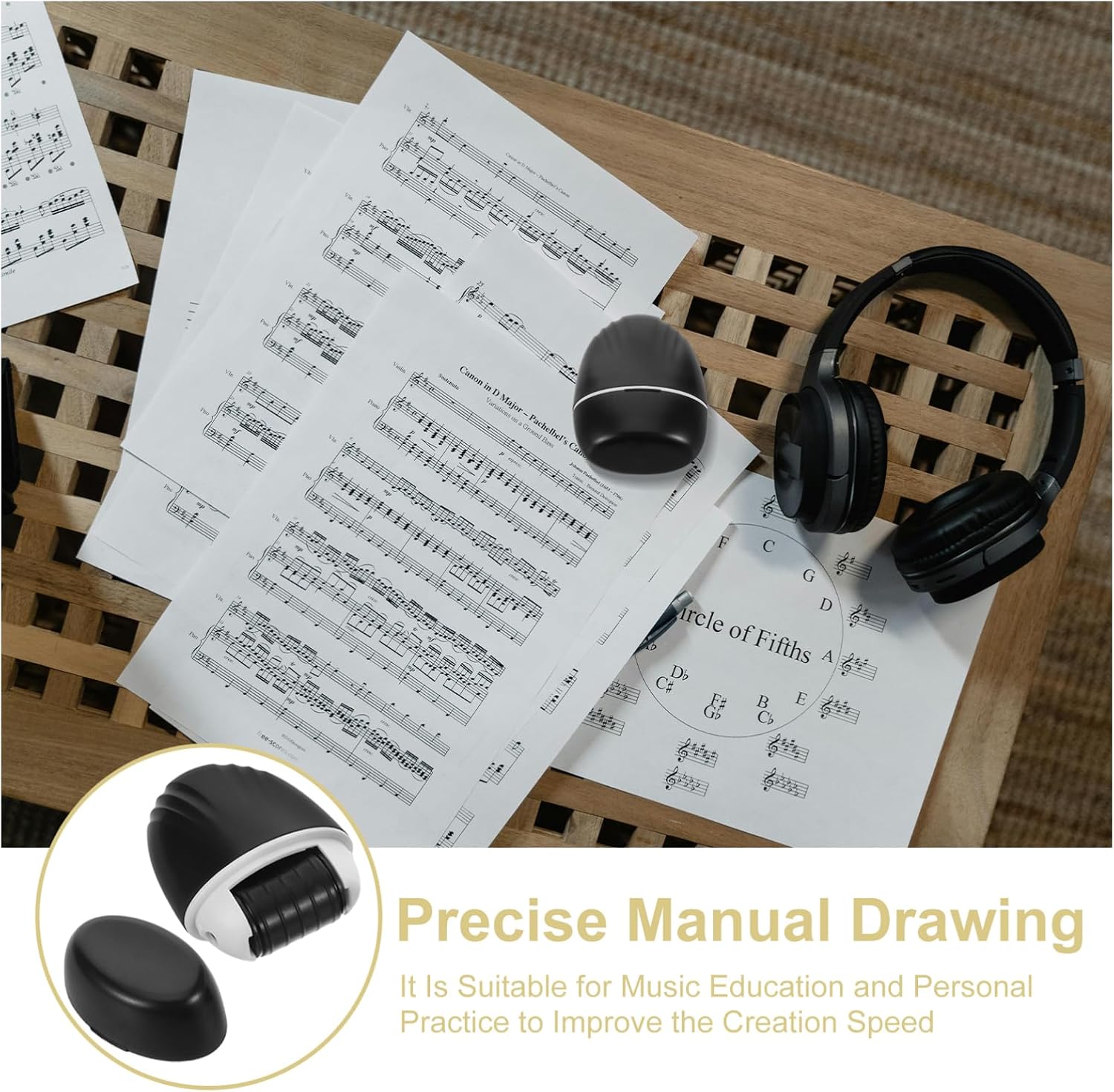 Five Line Handwriting Practice Roller Stamp Self Inking Music Notation Tool for Teachers Classroom Use for Preschool and Kindergarten Writing Supplies