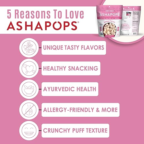 Miniatura 3 de AshaPops Semillas de lirio de agua con sal rosa del Himalaya, sin gluten, veganas, paleo, Kosher OU, sin nueces, sin soja, 1 onza (paquete de 6)