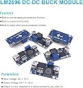 Shockley LM2596 DC-DC Buck Converter, Adjustable Step Down Voltage Regulator 3-40V to 1.5-35V Power Supply Volt Reducer Transformer Module (LM2596 Buck - 10 Piece) gallery image